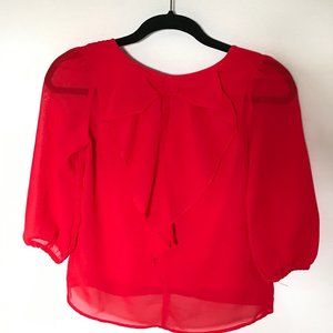 Red CRB Bow-back blouse, size M (8/10)